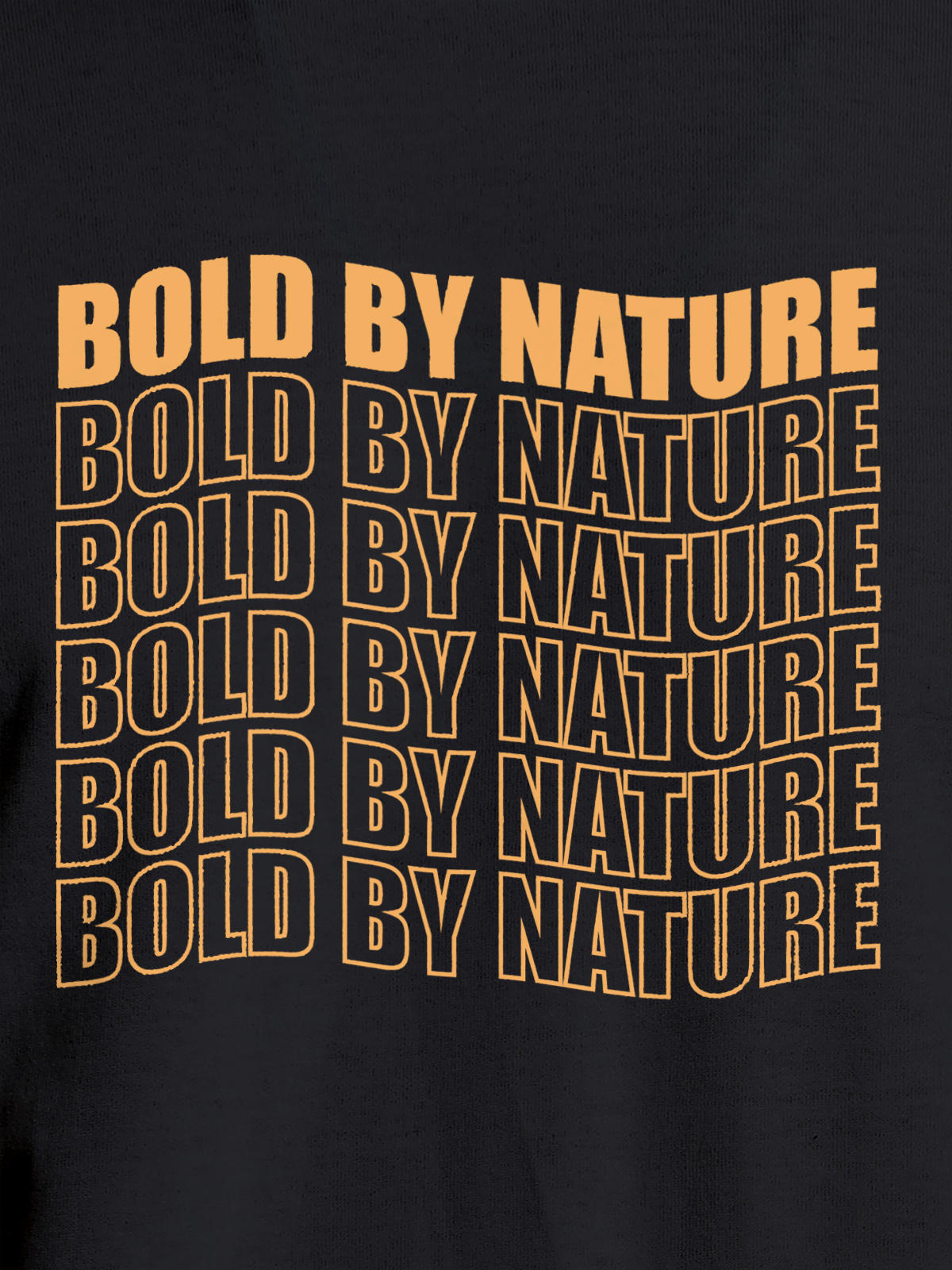 Close up of 'Bold By Nature' design on Women's Dark Grey Round Neck T-shirt, highlighting intricate details and vibrant print.