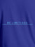Close up of 'Be Limitless' design on Men's Blue Round Neck T-shirt, highlighting intricate details and vibrant print.