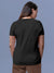 Back view of Fighterhero Women's Dark Grey Round Neck T-shirt, highlighting the modern look and clean finish