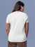 Back view of Fighterhero Women's White Round Neck T-shirt, highlighting the modern look and clean finish