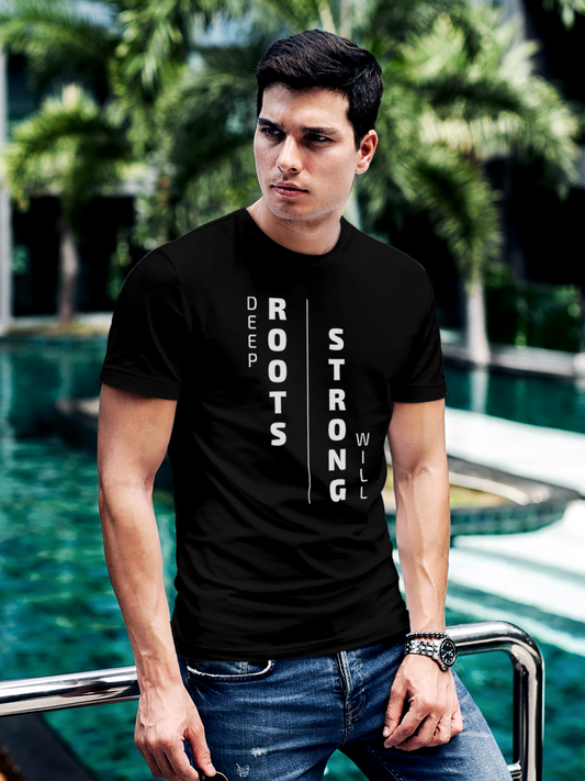 Black T-shirt for Men with a Strong Will