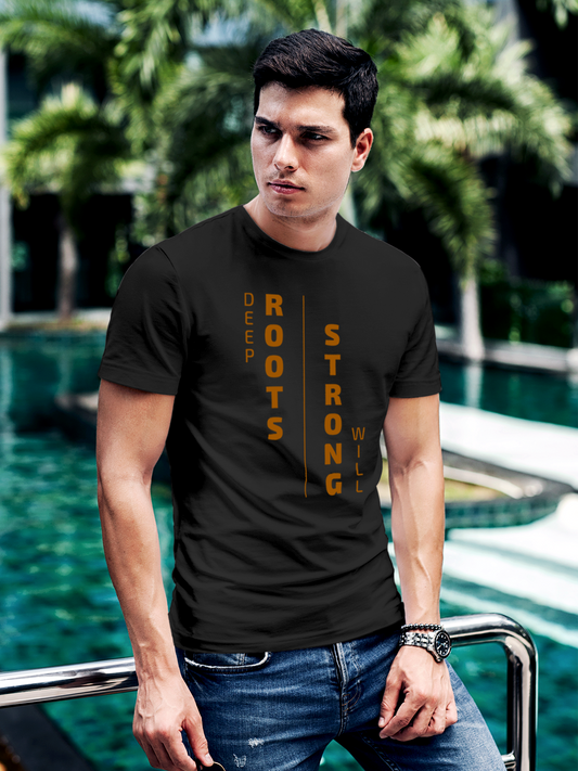 Dark Grey T-shirt for Men with a Strong Will