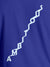 Close up of 'Ambitious' design on Men's Blue Round Neck T-shirt, highlighting intricate details and vibrant print.