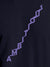 Close up of 'Ambitious' design on Women's Navy Blue Round Neck T-shirt, highlighting intricate details and vibrant print.