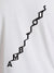 Close up of 'Ambitious' design on Men's White Round Neck T-shirt, highlighting intricate details and vibrant print.