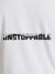 Close up of 'Unstoppable' design on Women's White Round Neck T-shirt, highlighting intricate details and vibrant print.