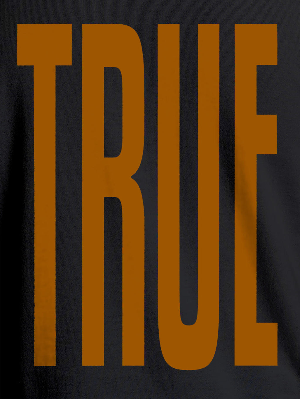 Close up of 'Truth' design on Men's Dark Grey Round Neck T-shirt, highlighting intricate details and vibrant print.