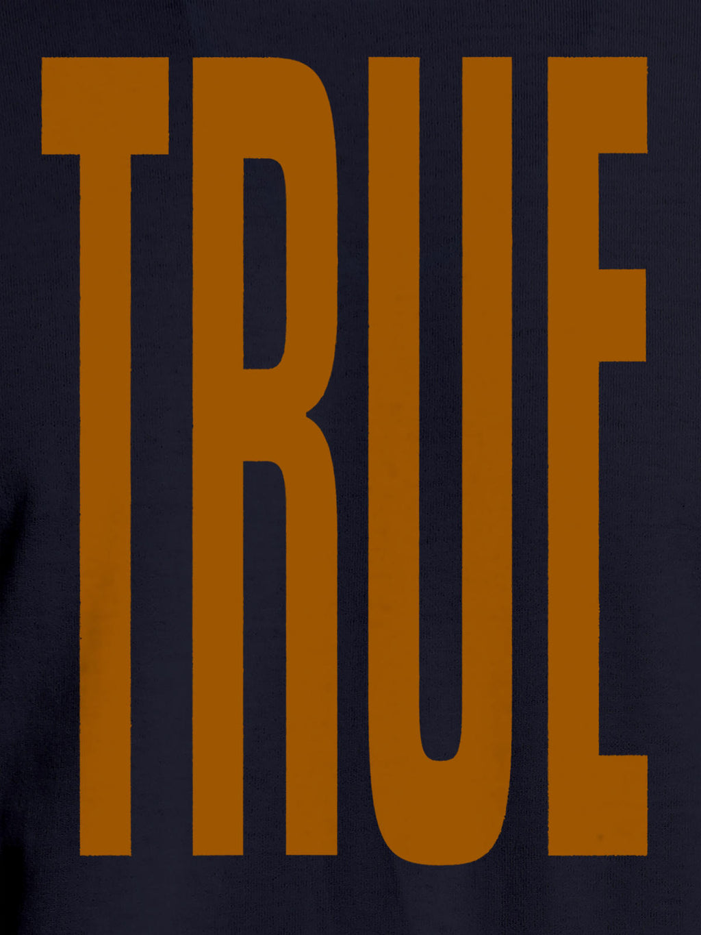 Close up of 'Truth' design on Women's Navy Blue Round Neck T-shirt, highlighting intricate details and vibrant print.