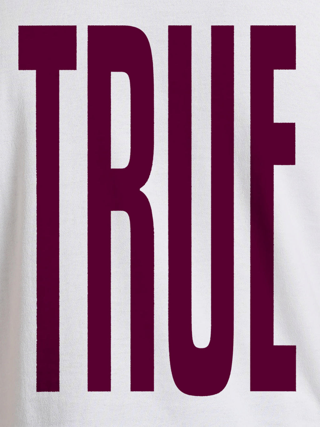 Close up of 'Truth' design on Men's White Round Neck T-shirt, highlighting intricate details and vibrant print.