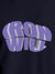 Close up of 'Iron Will' design on Men's Navy Blue Round Neck T-shirt, highlighting intricate details and vibrant print.