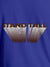 Close up of 'Stand Tall' design on Men's Blue Round Neck T-shirt, highlighting intricate details and vibrant print.