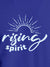 Close up of 'Rising Spirit' design on Men's Blue Round Neck T-shirt, highlighting intricate details and vibrant print.