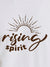 Close up of 'Rising Spirit' design on Men's White Round Neck T-shirt, highlighting intricate details and vibrant print.