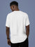 Back view of Fighterhero Men's White Round Neck T-shirt, highlighting the modern look and clean finish