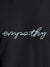 Close up of 'Empathy' design on Men's Dark Grey Round Neck T-shirt, highlighting intricate details and vibrant print.