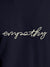 Close up of 'Empathy' design on Men's Navy Blue Round Neck T-shirt, highlighting intricate details and vibrant print.