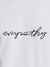 Close up of 'Empathy' design on Men's White Round Neck T-shirt, highlighting intricate details and vibrant print.