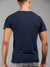 Back view of Fighterhero Men's Navy Blue Round Neck T-shirt, highlighting the modern look and clean finish