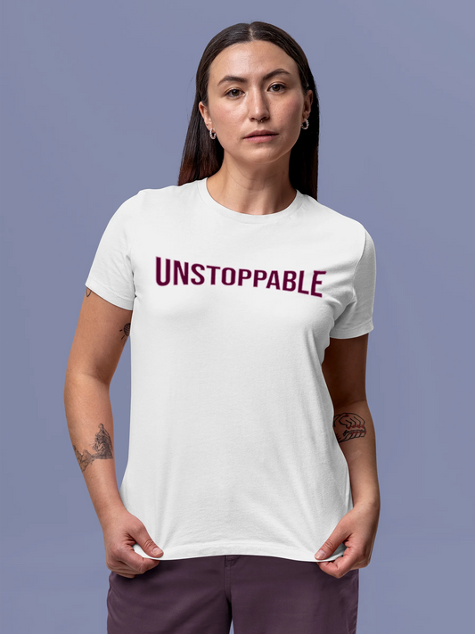 Be Unstoppable in this White T-shirt