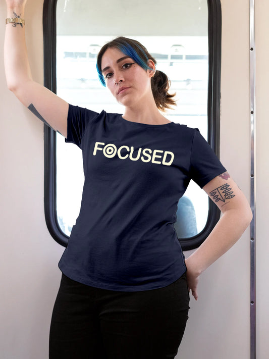 Navy Blue T-shirt for Laser Focused Women