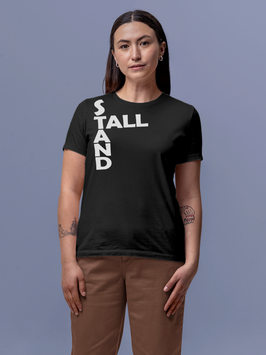 Stand Tall & Rise in this Dark Grey T-shirt