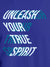Close up of 'Unleash Your True Spirit' design on Women's Blue Round Neck T-shirt, highlighting intricate details and vibrant print.