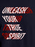 Close up of 'Unleash Your True Spirit' design on Women's Navy Blue Round Neck T-shirt, highlighting intricate details and vibrant print.