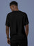 Back view of Fighterhero Men's Black Round Neck T-shirt, highlighting the modern look and clean finish