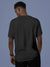 Back view of Fighterhero Men's Dark Grey Round Neck T-shirt, highlighting the modern look and clean finish