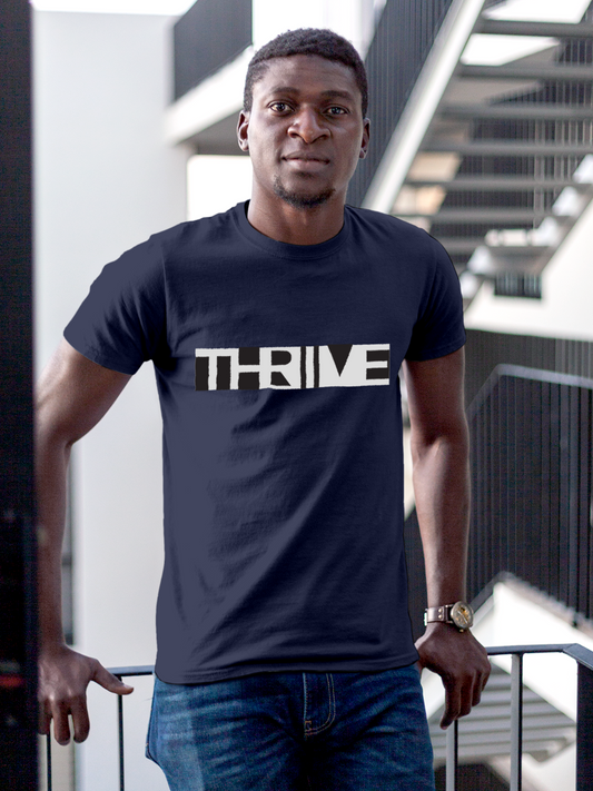 Thrive Against Odds in this Navy Blue T-shirt