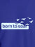 Close up of 'Born To Soar' design on Men's Blue Round Neck T-shirt, highlighting intricate details and vibrant print.