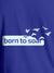 Close up of 'Born To Soar' design on Women's Blue Round Neck T-shirt, highlighting intricate details and vibrant print.