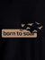 Close up of 'Born To Soar' design on Men's Black Round Neck T-shirt, highlighting intricate details and vibrant print.