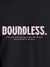 Close up of 'Boundless' design on Men's Dark Grey Round Neck T-shirt, highlighting intricate details and vibrant print.
