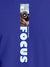 Close up of 'Focus' design on Men's Blue Round Neck T-shirt, highlighting intricate details and vibrant print.