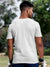 Back view of Fighterhero Men's White Round Neck T-shirt, highlighting the modern look and clean finish