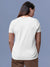 Back view of Fighterhero Women's White Round Neck T-shirt, highlighting the modern look and clean finish