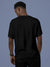 Back view of Fighterhero Men's Black Round Neck T-shirt, highlighting the modern look and clean finish