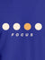 Close up of 'Focus On Goal' design on Men's Blue Round Neck T-shirt, highlighting intricate details and vibrant print.
