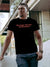 Front view of Fighterhero Men's Black Round Neck T-shirt, highlighting the 'broken chains' design on the chest.