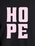 Close up of 'Hope' design on Men's Dark Grey Round Neck T-shirt, highlighting intricate details and vibrant print.