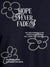 Close up of 'Hope Never Fades' design on Women's Navy Blue Round Neck T-shirt, highlighting intricate details and vibrant print.