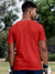 Back view of Fighterhero Men's Red Round Neck T-shirt, highlighting the modern look and clean finish