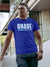 Front view of Fighterhero Men's Blue Round Neck T-shirt, highlighting the 'broken chains' design on the chest.