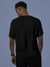 Back view of Fighterhero Men's Black Round Neck T-shirt, highlighting the modern look and clean finish