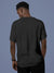 Back view of Fighterhero Men's Dark Grey Round Neck T-shirt, highlighting the modern look and clean finish