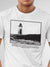 Close up of 'Show The Way' design on Men's White Round Neck T-shirt, highlighting intricate details and vibrant print.