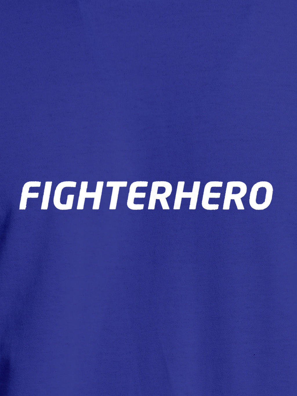 Close up of 'Fighterhero' design on Women's Blue Round Neck T-shirt, highlighting intricate details and vibrant print.