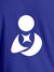 Close up of 'Fighterhero Logo' design on Women's Blue Round Neck T-shirt, highlighting intricate details and vibrant print.