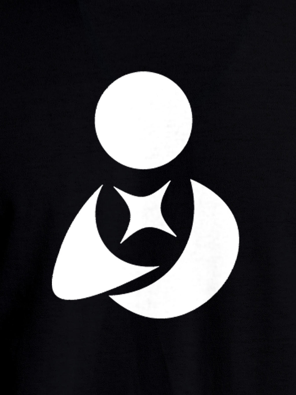 Close up of 'Fighterhero Logo' design on Men's Black Round Neck T-shirt, highlighting intricate details and vibrant print.